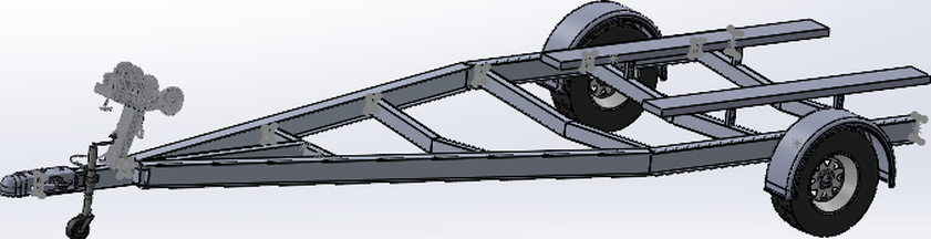 MID-18 marine trailer CAD drawing